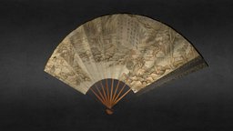 Chinese Ancient Fan ancient, chibi, fan, prop, artifact, culture, chinese, old, chinese_culture, artifactmodelingchallenge