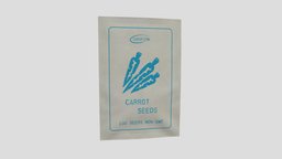 Carrot Seeds packaging, paper, pack, carrot, seeds, substancepainter, substance