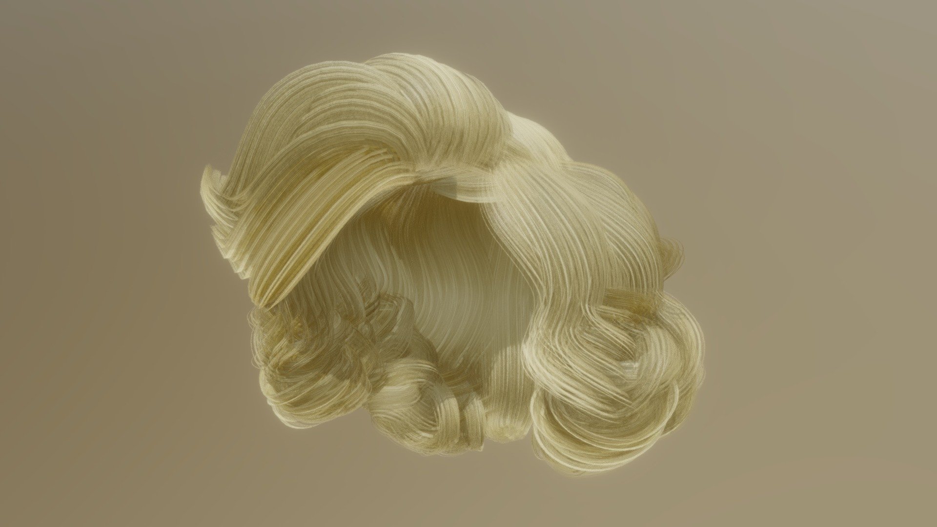 Wig inspired by the iconic actress for use in an Instagram app 3d model