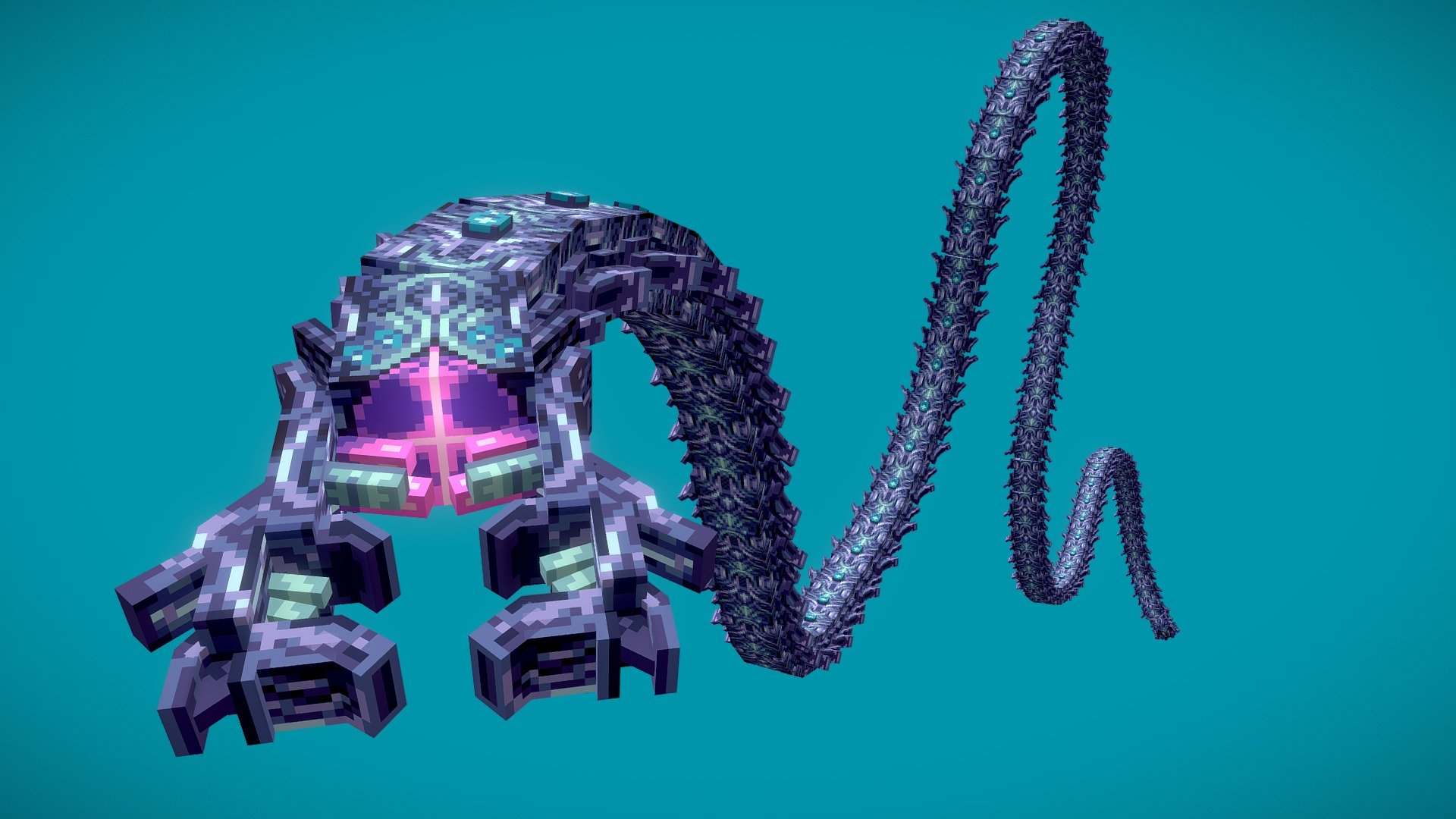 The Devourer of Gods from Terraria Calamity Mod in Minecraft, made with Blockbench - Devourer of Gods - 3D model by Skart2000 3d model