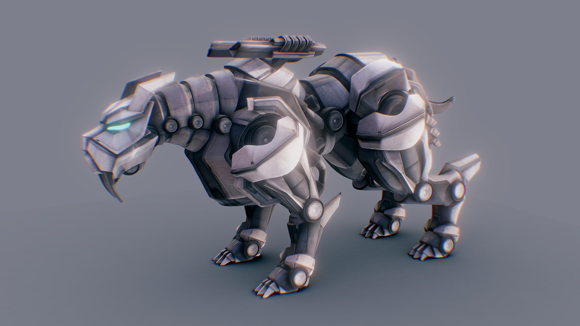 My old work 2011. Sabertooth Mecha : Software Maya / Photoshop - Sabertooth Mecha - 3D model by 7PLUS 3d model