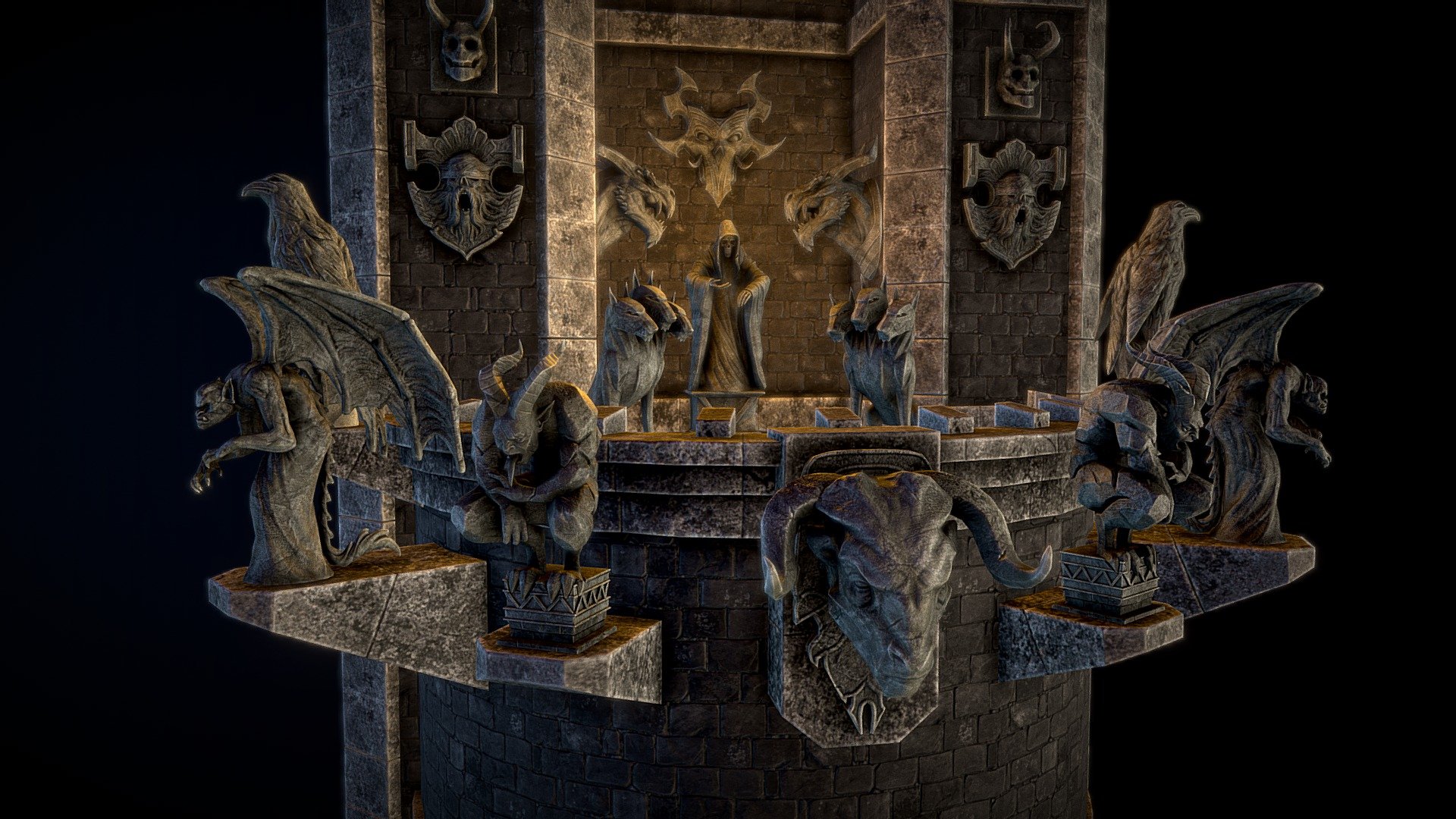 Gothic statues, made by Saveliy Izranov - Gothic Statues - 3D model by Dmitriy Dryzhak (@arvart.lit) 3d model