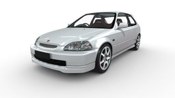 1997 modern, transportation, retro, sportcar, classic, automotive, sportscar, honda, midpoly, civic, 1997, jdm, type-r, mahan, game, blender, vehicle, lowpoly, gameasset, free, textured, rigged, gameready, japanese, rasouli