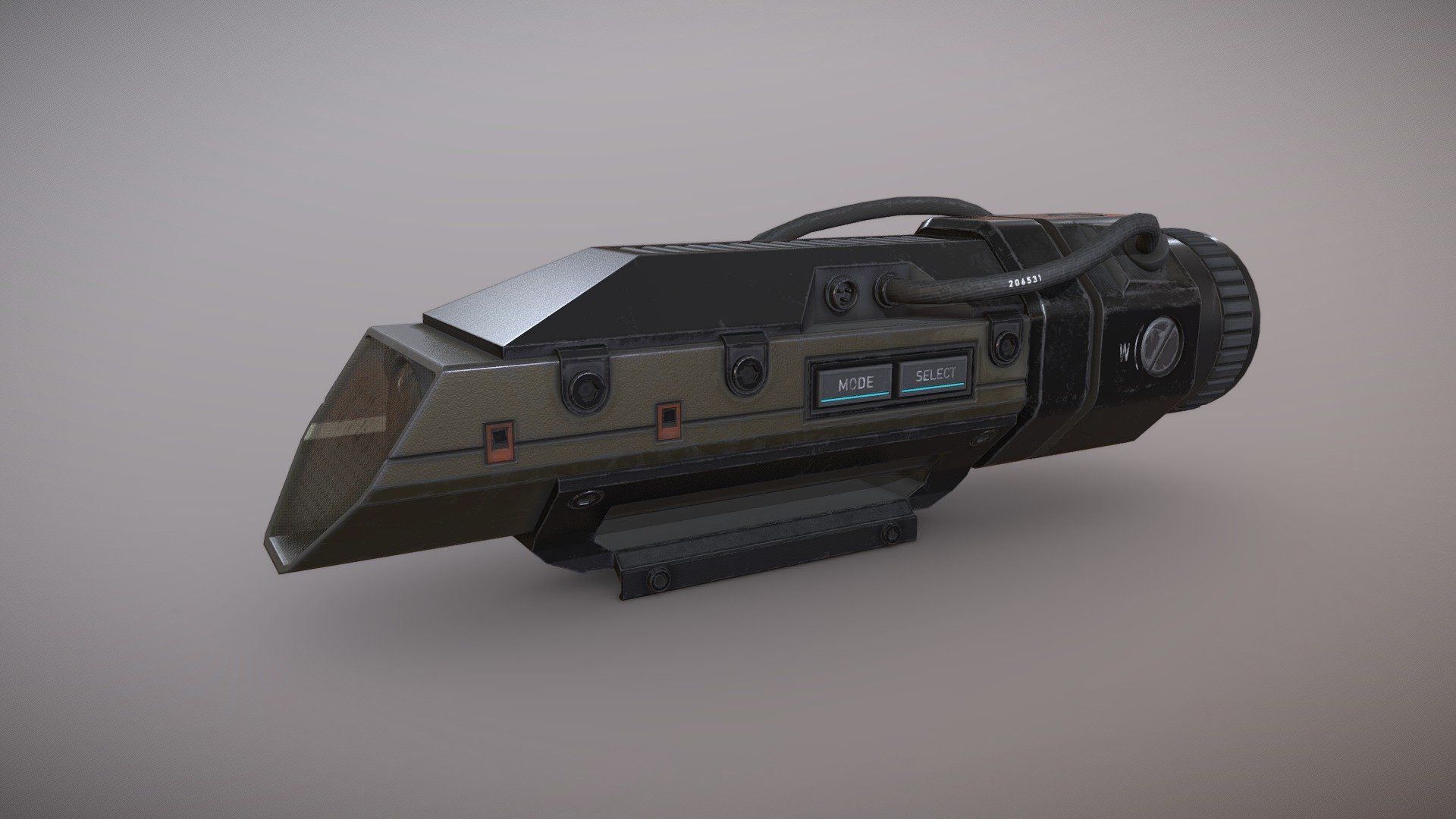 High-tech sci-fi scope I've made for the X12 Plasmacaster project I'm working on. A bit inspired by Cyberpunk 2077 (at least was listening to OST while working on it) 3d model