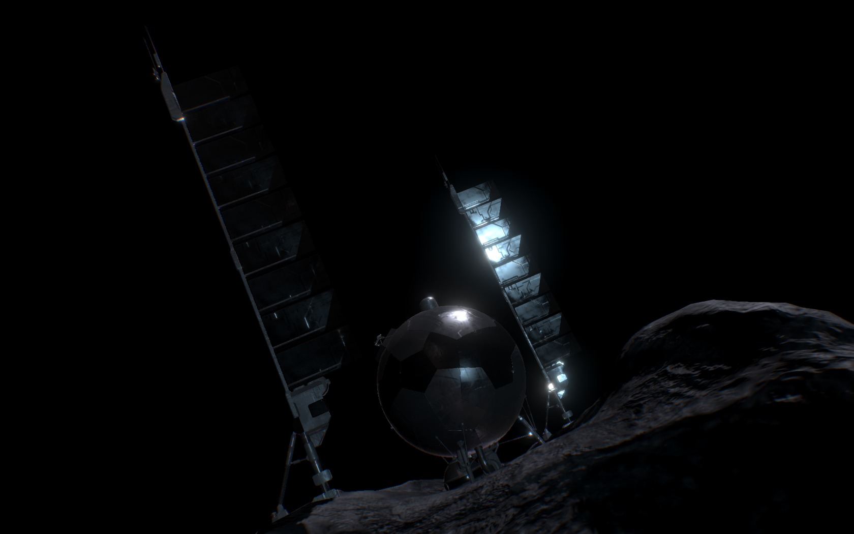 WIP with placeholder textures; final version coming soon.

A light industrial complex perched on a stoney asteroid somewhere. It has machinery for drilling and pulverizing the interior of the rock, extracting volatiles, and storing them in a geodesic sphere with a docking ring. Freighters stop by at regular intervals to retrieve the goods.

Alongside the refinery are the power, comm and radiator arrays, rising up into space like battle standards. Refineries of this type are often crewed by a small, tight-knit teams on six-month rotations, but in some regions the process may be completely automated and unmanned&ndash;save for occasional maintenance by freighter crews as they pass by.

built as a mission objective for the upcoming space shooter Astrokill.

https://www.facebook.com/astrokillgame

https://steamcommunity.com/sharedfiles/filedetails/?id=409650206 - Small Asteroid Refinery - 3D model by Vertex Farm (@vertexfarm) 3d model