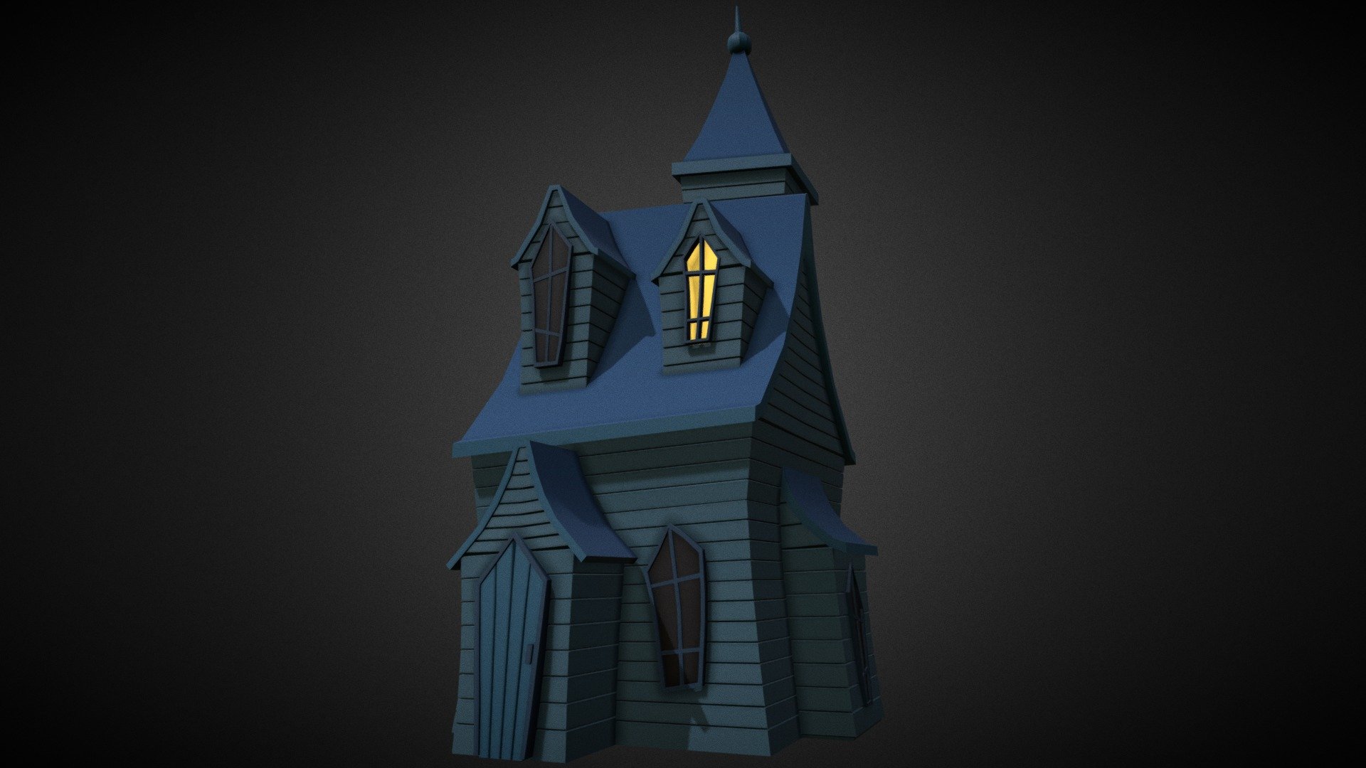 It's the spooky season once again, so of course the spooky models have to come out now! Have been watching a lot of movies to get me in the spirit. A lot of them seem to have that creepy house with one lit window, as if the person has one bulb they take from room to room, and can't be bothered to get more. So I decided to make that! As a start anyway - Haunted House - 3D model by MattRyan3D 3d model