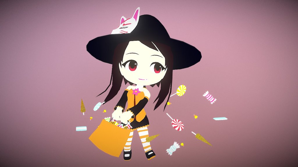 Halloween is just around the corner and I manged to make a Halloween Themed Tomoka, hope you all have a super fun and spooky night! ^^

Tomoka is the Nikaku-Dan mascot.

You can download a neat wallpaper here! -> http://fav.me/dbr1yoc - Tomoka Halloween - 3D model by Crisdroid 3d model