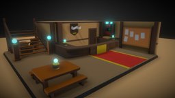 Guild Reception Area guild, reception, blender, lowpoly, anime, isekai