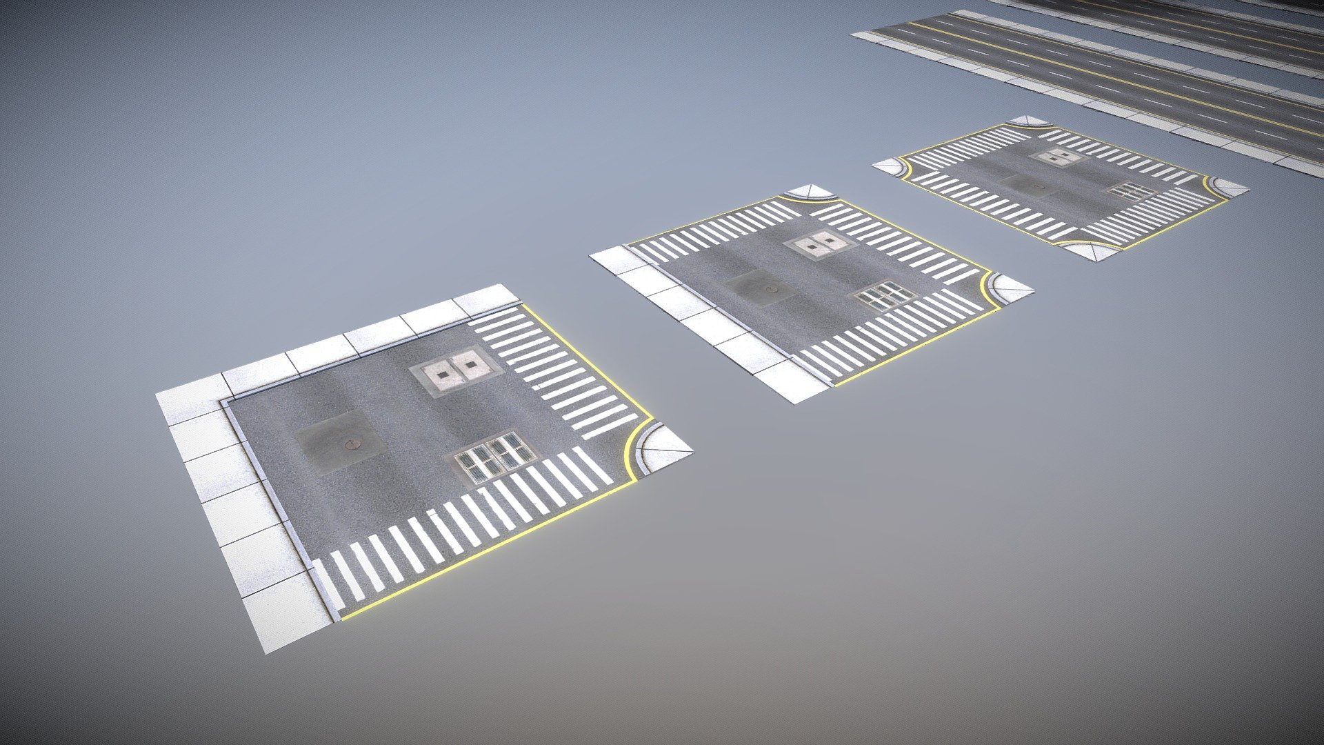 This modular road pack is designed to make road networks for 3D world related industry. You can use it to build the environment for games, animated shorts and architecture purposes.This pack is free so download and enjoy 3d model