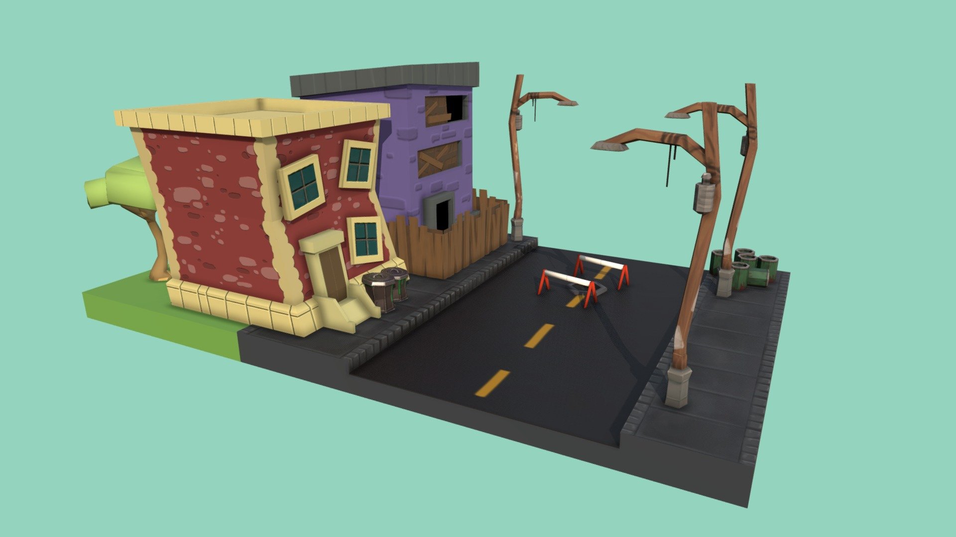 Stylized street model. Cartoonish look

All textures hand painted - Cartoon City - Download Free 3D model by Liron (@LironHero) 3d model