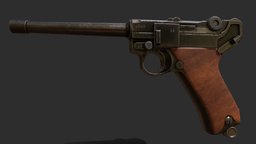 Luger P08 ww2, infantry, worldwar, germany, pistol, ww1, semi-automatic, lugerp08, pbr-texturing, substancepainter, pbr, blender3d