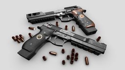 Beretta Samurai Edge (Barry Burton) elite, handgun, samurai, residentevil, 9mm, ready, stars, resident, pistol, beretta, weapon, game, pbr, lowpoly, low, poly, gun, evil