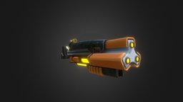 Sci-Fi BurstRifle green, rifle, orange, white, danger, glow, emissive, scifi, laser, gun, black, space