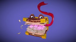 Babbling Book fanart, hearthstone, bookmark, sketchfabweeklychallenge, substancepainter, maya, character, handpainted, cartoon, book, zbrush, noai