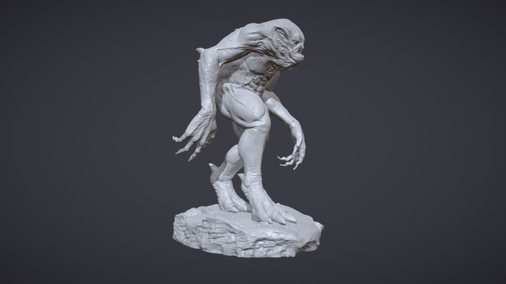 3D print your own Creature!

With this purchase you will get a digital version of a highly detailed creature sculpture. Prepared and tested for 3D printing. Base hollowed inside to save material. Separated and keyed into 2 pieces (base and figure).

Default scale is: 150 mm.

The file is available in .OBJ and .STL format.

Enjoy! - Creature - 3D Print Ready - Buy Royalty Free 3D model by sr_Models 3d model