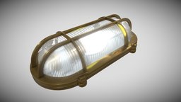 Bulkhead Light bulb, marine, brass, bulkhead, low-poly, light