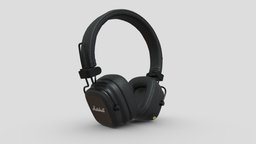 Marshall Major 4 Bluetooth Headphone 3D marshall, headphone, bluetooth, major, substancepainter, substance