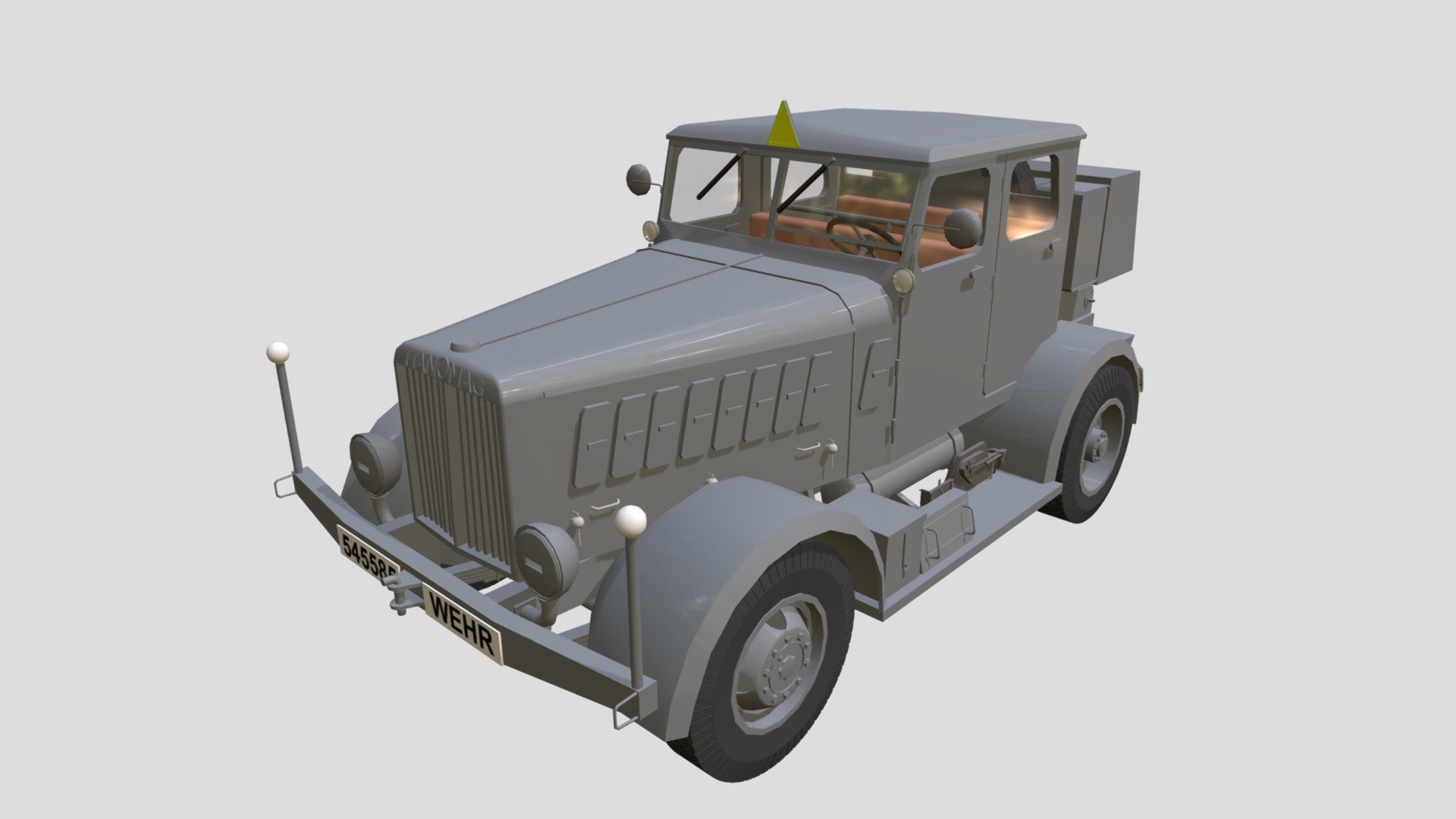 WW2 German Hanomag type SS 100 wheeled tractor.

二戰德國Hanomag SS100 重型拖車，為V2飛彈或其他重型裝備的支援車輛之一。 - Hanomag SS100 LN - 3D model by Basic Hsu (@Hsu.Pei.Ge) 3d model