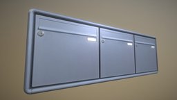 Mailbox (2) post, lock, mail, mailbox, realistic, brief, postbox, briefkasten, blender-3d, vis-all-3d, 3dhaupt, software-service-john-gmbh, kastenpost, low-poly, blue