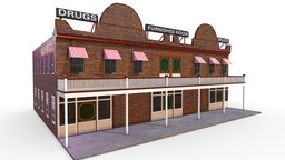 Old Hotel Drugs Store Pier Ave Santa Monica hotel, santa, ave, pier, monica, 3d, model