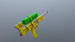 Retro Super Soaker toy, water, soaker, nparticles, substance, painter, maya, gun, plastic, super