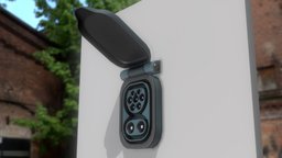 Charging Connector Slot Type 2 (Low-Poly) power, energy, electricity, industry, charging, type, connector, slot, 3dhaupt, software-service-john-gmbh, low-poly, pbr, plastic, electric, industrial, ladeanschlusssteckplatz-typ-2