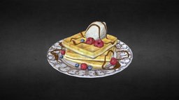 Viennese waffles food, waffles, blender, gameart