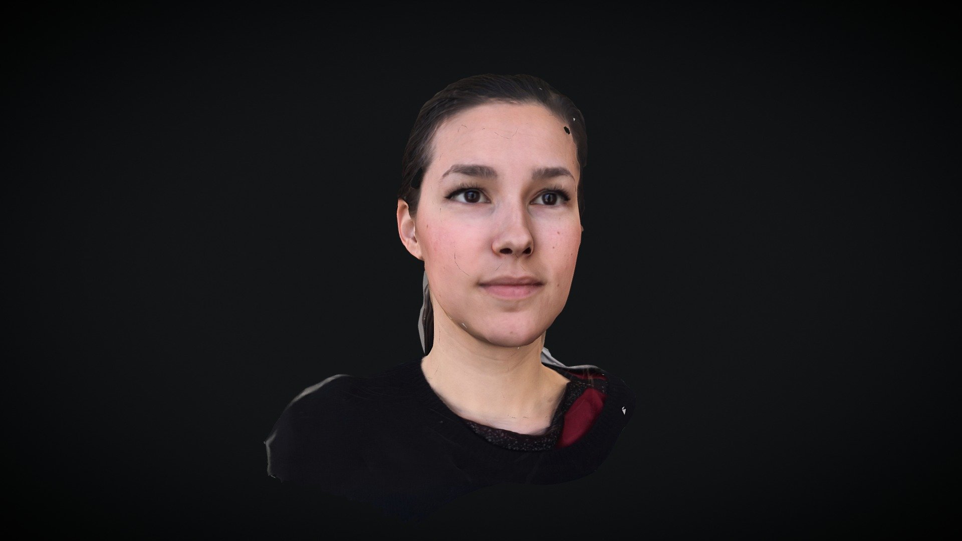 My friend Charlotte, Artist &amp; Singer.


Follow her on Facebook —&amp;gt;
Realized from 50 pictures taken with my iPhone 6.
Processed with Recap360.
Cropped with Blender 3d model
