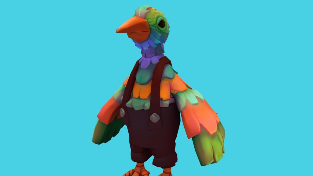 Testing out texturing and style for VR! - Bird farmer - 3D model by Juuso Mattila (@flumba) 3d model