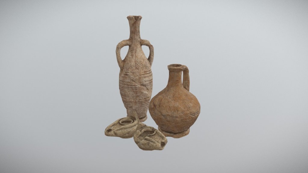 I modeled high poly decorative details in Maya that I used in conjunction with the base models I created and then sculpted it altogether in Zbrush. I then painted it in Substance Painter using as a base a combination of a terracotta material that I created in Substance Designer 3d model