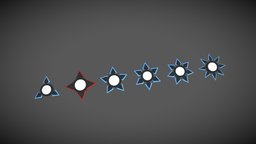 Low poly Ninja Shuriken/ Saw blades saw, ninja, shuriken, blade, hypercasual