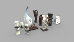 Interior Decorations modern, photo, pot, other, set, vase, pack, furniture, clean, vr, ar, picture, statue, art, pbr, lowpoly, decoration, sculpture, interior