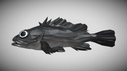 [Low Poly] Sebastes fish, fishing, ocean, animals-cute, blender, lowpoly, low, poly, animal, animation, animated, rigged, sea, sebastes
