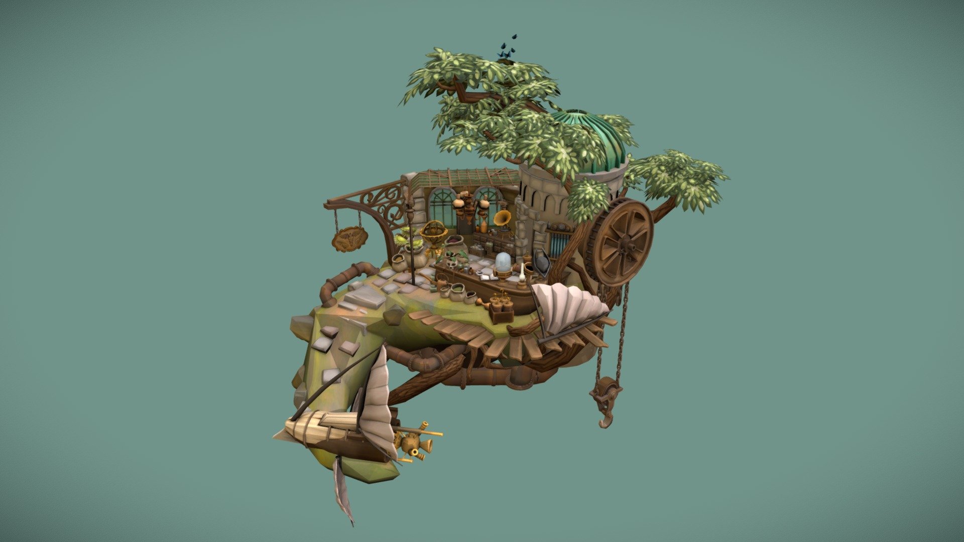 **HOWEST Digital Arts &amp; Entertainment - 2023 **

Game Art 1 - Exam - Steampunk &ldquo;Bazaar