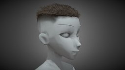 Male Hair Cards Style 13 hair, punk, realtime, long, african, afro, cards, curly, fade, braid, haircut, rocknroll, haircards, hairstyle, character, man, male, black, gameready, frizzy