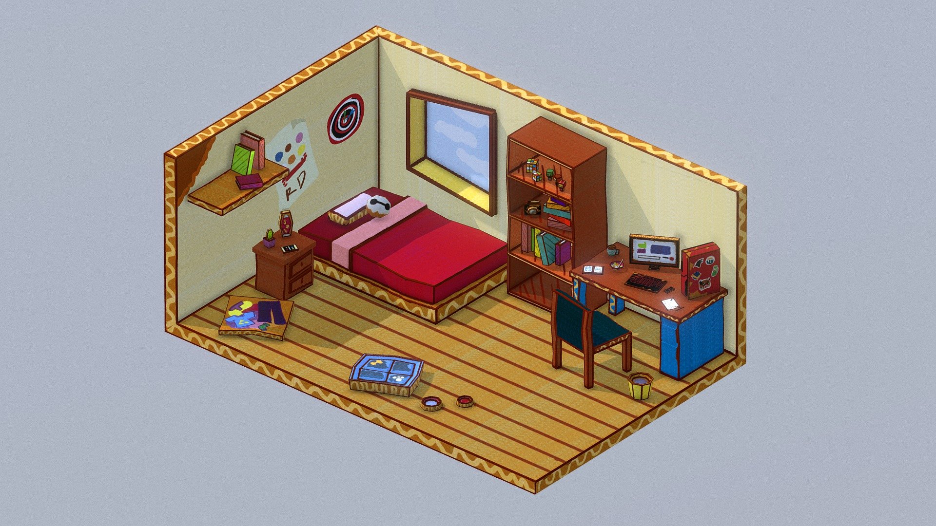 Isometric room - Isometrical model room - 3D model by raquirach 3d model