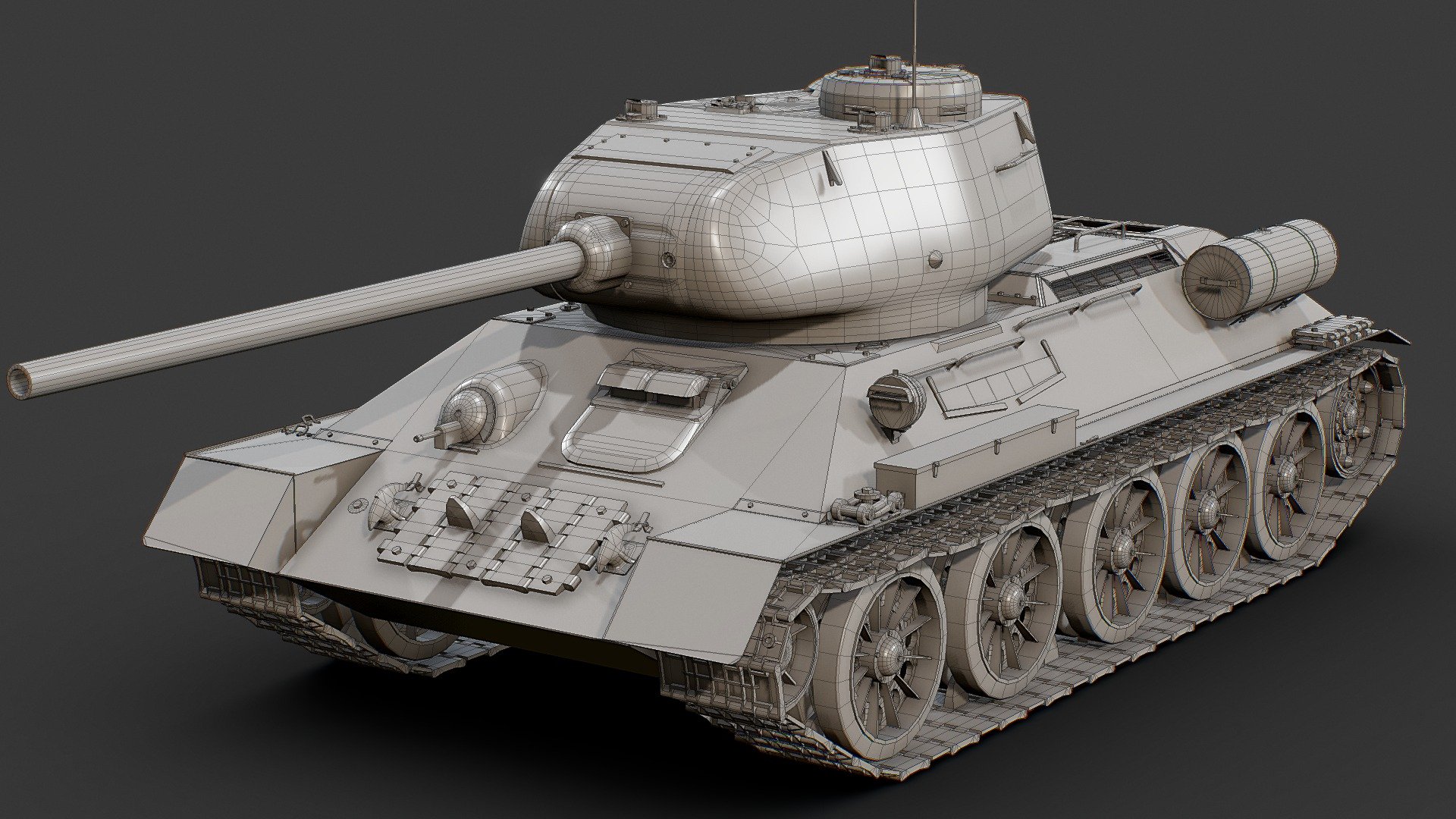 You are free to use and modify this model in any commercial project without any limitations, except for the reselling of the model itself.




File Format : FBX, Blend

Total Tris with tracks : 184525

Total Tris without tracks : 110285

UVs and texture maps are not included

This model is not intended for 3D printing

This model is not rigged, it only has a basic hierarchy and pivot points
 - T-34/85 (ZiS S-53) - Base Mesh - Buy Royalty Free 3D model by ArmorWorks3D 3d model
