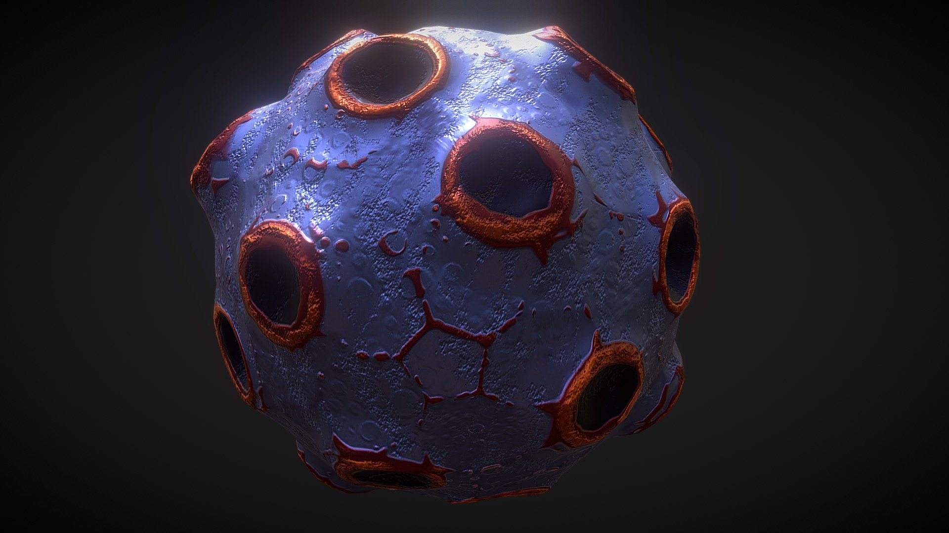 Cartoon Alien Planet, low poly game asset 3d model
