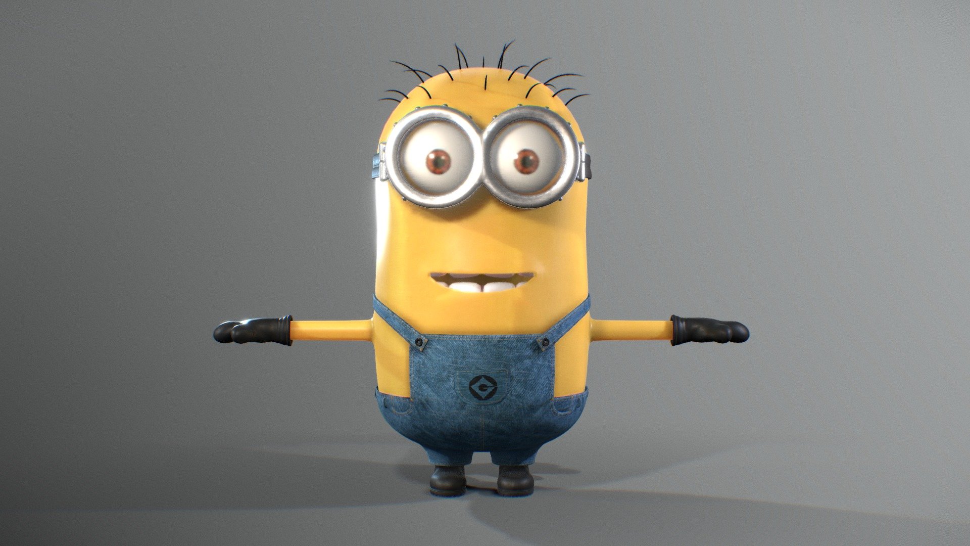 This is a 3d model of a MINION named TOM. It is created character in Blender and textured in Substance Painter. This model is in real proportions.

My YouTube video link for this character- https://youtu.be/XB8vX6WpxwE

High resolutions of PBR textures are available to download,

Maps include- Base Colour, Roughness, Metallic, Normal 3d model