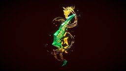 DAE daehowest, jade, wowweapon, lowpoly, stylized, dragon, wow