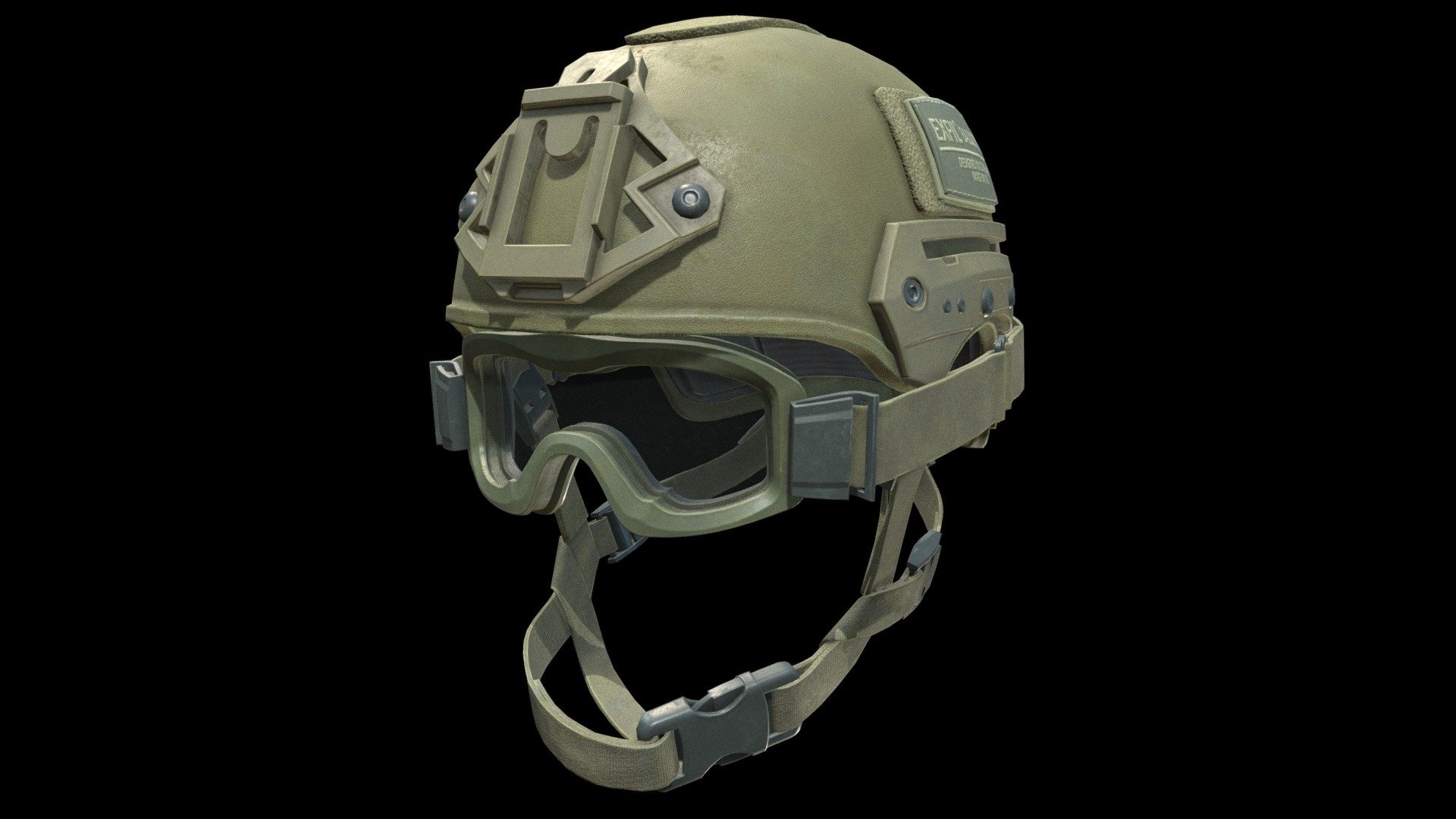 This 3D asset is ready for both game and film purposes and it is also already UV mapped well.

The model comes with Hires of PBR textures and PBR Specular-Glossiness textures.

.fbx .obj .blend files are provided.

The previews are shown were rendered in real-time inside the Marmoset Toolbag.

It can be used inside Element 3D in After Effects, game engines such as Unity and Unreal Engine.

Thanks for purchasing! Enjoy! - Exfil Ballistic Helmet With Goggles - Buy Royalty Free 3D model by itsyourbuddy (@rezawicaksono) 3d model