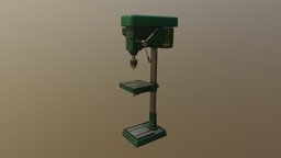 Drill Press work, prop, drill, press, metal, tool, old, powertool, substancepainter, substance, shop, mashinery