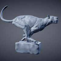 Big Cat POSE 04 sculpt, anatomy, cat, animals, study, wild, tutorial, reference, lion, learn, wildlife, bigcat, patreon, animalanatomy, animallover, animalreference, educaton, creature, zbrush, digital, sculpture