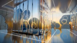 Gallery Interior 6008 room, vr, exhibition, hall, gallery, arena, showroom, futuristic, interior, noai