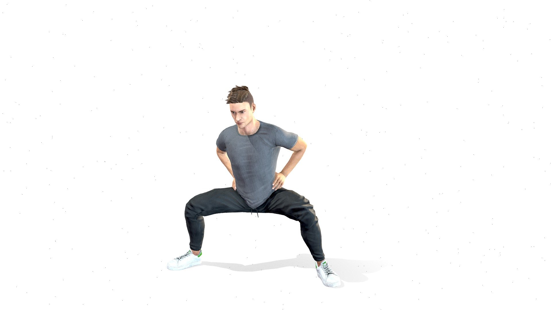 Gym/Fitness Male character 3d model. Originally created in 3ds max and substance painter. This male athlete is perfect for your game, applications or any other project related to fitness or gymnastics.

The model is packed with high resolution pbr textures, ready to be used in fitness games or applications and other projects. Additional custom sail poses or higher resolution textures available on demand, reach out to me for more information on that 3d model