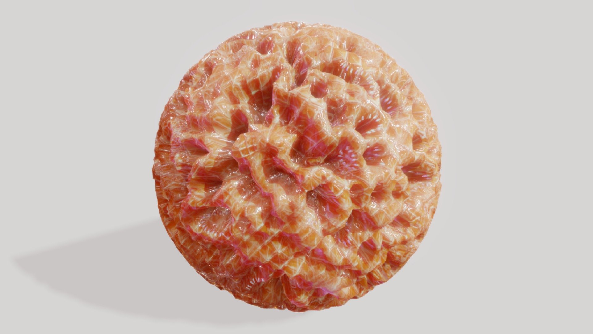 Absolutely no idea what this is, just playing around with Substance Painter. Maybe a piece of coral or some candy?
Feel free to use this model in personal projects.  

Comes with base color, height, metallic, roughness, AO, and normal map 3d model