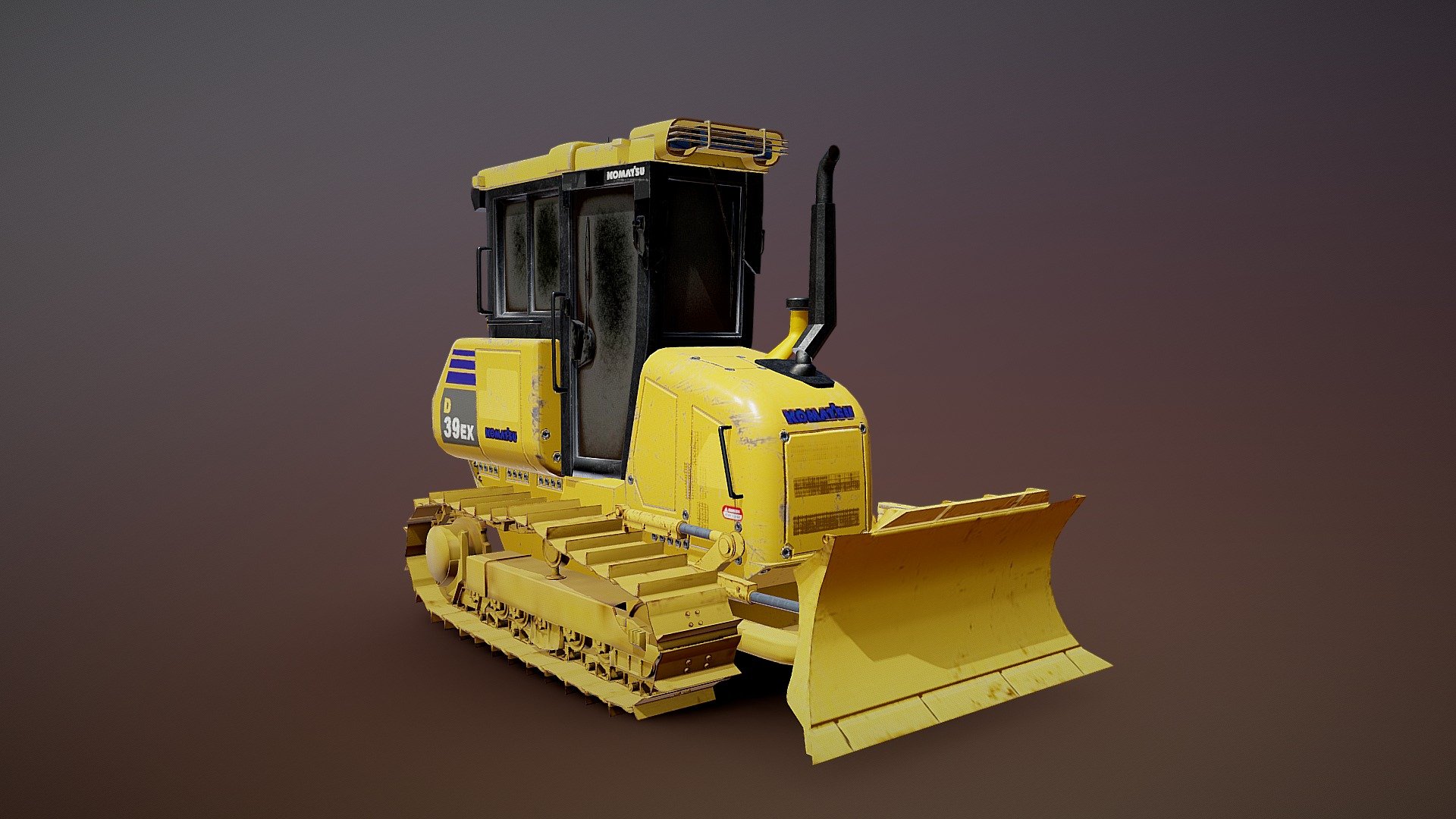 Komatsu D39 EX Bulldozer - 3D model by dbarney1985 3d model