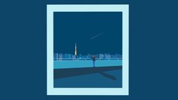 Tokyo Night scenery, urban, night, tokyo, box, art, tokyotower