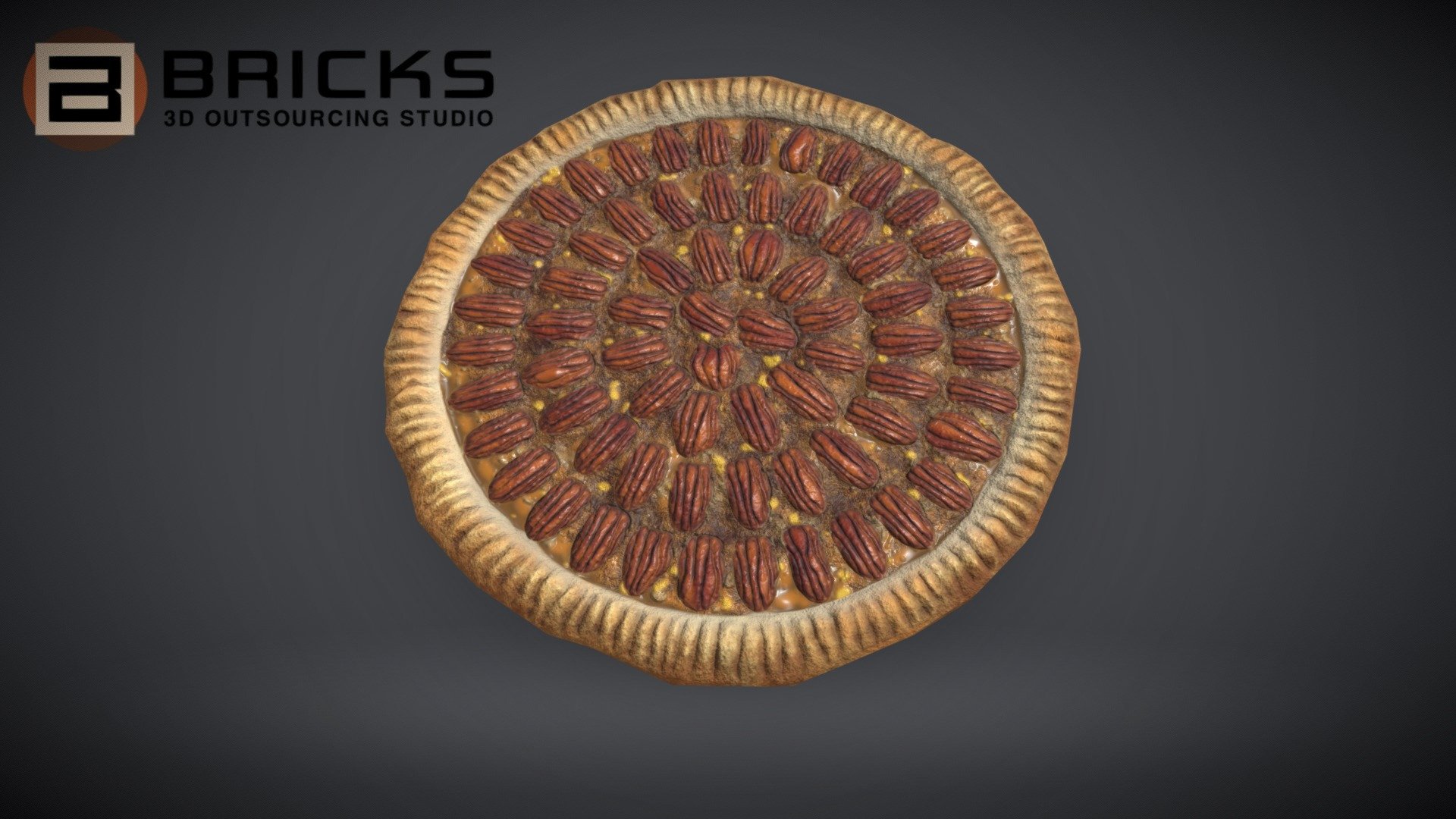 PBR Food Asset:
PiePecan
Polycount: 1134
Vertex count: 569
Texture Size: 2048px x 2048px
Normal: OpenGL

If you need any adjust in file please contact us: team@bricks3dstudio.com

Hire us: tringuyen@bricks3dstudio.com
Here is us: https://www.bricks3dstudio.com/
        https://www.artstation.com/bricksstudio
        https://www.facebook.com/Bricks3dstudio/
        https://www.linkedin.com/in/bricks-studio-b10462252/ - PiePecan - Buy Royalty Free 3D model by Bricks Studio (@bricks3dstudio) 3d model