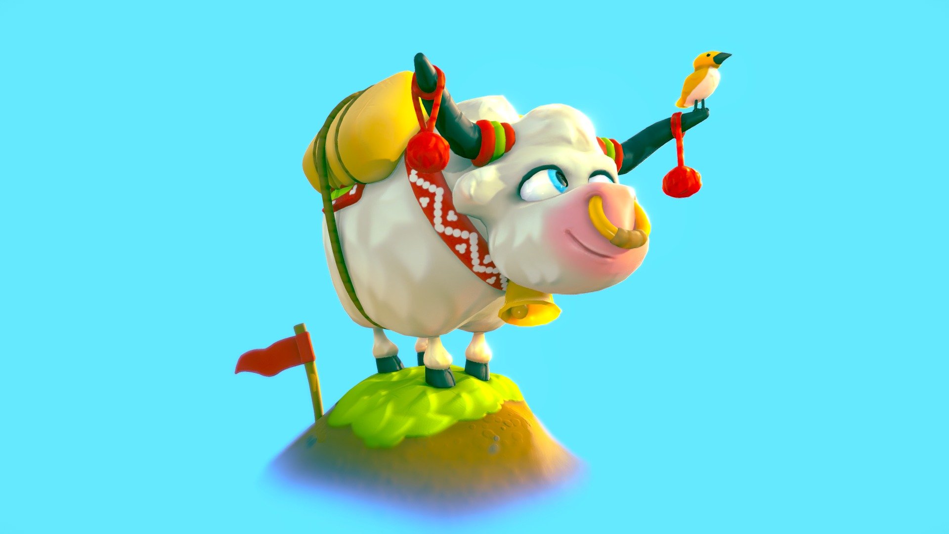 Friendly Yak - 3D model by L3X 3d model